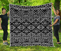 Black Ethnic Aztec Pattern Print Quilt