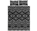 Black Ethnic Aztec Pattern Print Quilt Bed Set