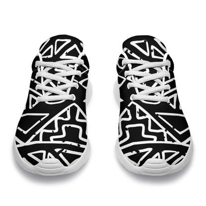 Black Ethnic Aztec Pattern Print Sport Shoes GearFrost