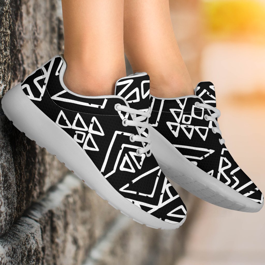Black Ethnic Aztec Pattern Print Sport Shoes GearFrost