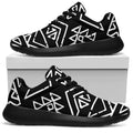 Black Ethnic Aztec Pattern Print Walking Shoes