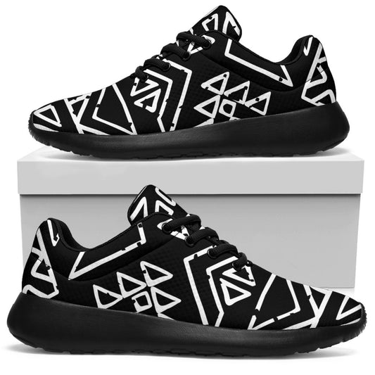 Black Ethnic Aztec Pattern Print Sport Shoes GearFrost