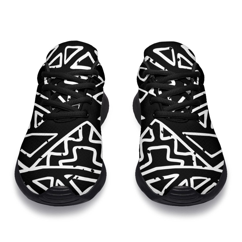Black Ethnic Aztec Pattern Print Sport Shoes GearFrost