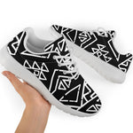 Black Ethnic Aztec Pattern Print Sport Shoes GearFrost