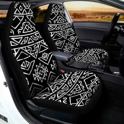 Black Ethnic Aztec Pattern Print Universal Fit Car Seat Covers