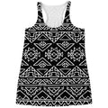 Black Ethnic Aztec Pattern Print Women's Racerback Tank Top
