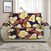 Black Fried Egg And Bacon Pattern Print Half Sofa Protector