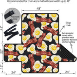 Black Fried Egg And Bacon Pattern Print Half Sofa Protector