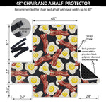 Black Fried Egg And Bacon Pattern Print Half Sofa Protector