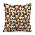 Black Fried Egg And Bacon Pattern Print Pillow Cover