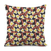 Black Fried Egg And Bacon Pattern Print Pillow Cover