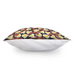 Black Fried Egg And Bacon Pattern Print Pillow Cover