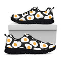 Black Fried Eggs Pattern Print Black Running Shoes