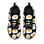 Black Fried Eggs Pattern Print Black Sneakers