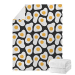 Black Fried Eggs Pattern Print Blanket
