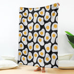 Black Fried Eggs Pattern Print Blanket