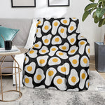 Black Fried Eggs Pattern Print Blanket