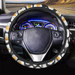 Black Fried Eggs Pattern Print Car Steering Wheel Cover