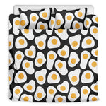 Black Fried Eggs Pattern Print Duvet Cover Bedding Set