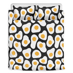 Black Fried Eggs Pattern Print Duvet Cover Bedding Set