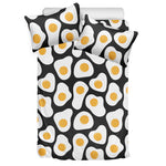 Black Fried Eggs Pattern Print Duvet Cover Bedding Set