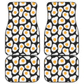 Black Fried Eggs Pattern Print Front and Back Car Floor Mats