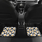 Black Fried Eggs Pattern Print Front and Back Car Floor Mats