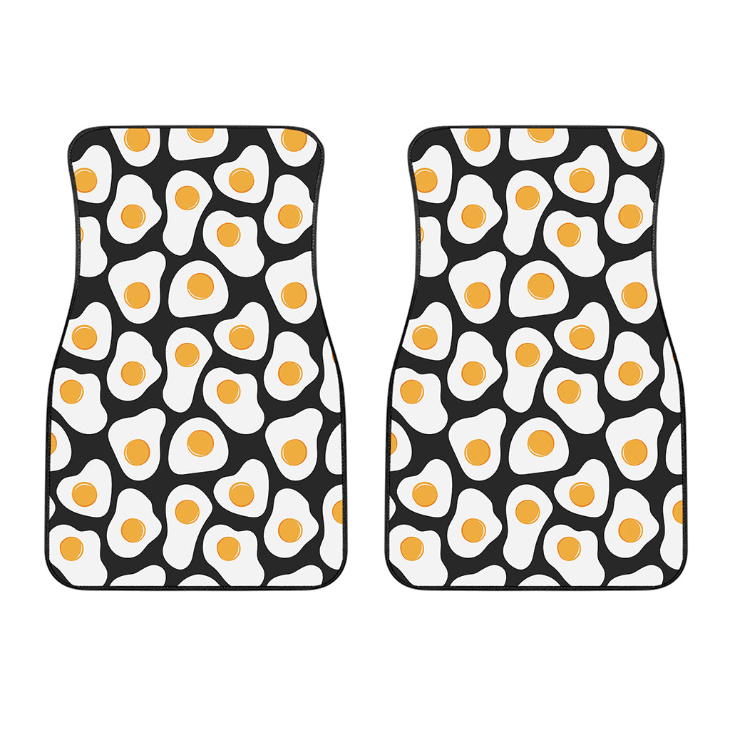 Black Fried Eggs Pattern Print Front Car Floor Mats