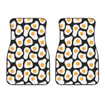 Black Fried Eggs Pattern Print Front Car Floor Mats
