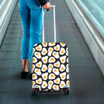 Black Fried Eggs Pattern Print Luggage Cover