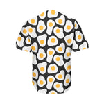 Black Fried Eggs Pattern Print Men's Baseball Jersey