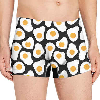 Black Fried Eggs Pattern Print Men's Boxer Briefs