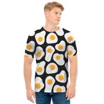 Black Fried Eggs Pattern Print Men's T-Shirt