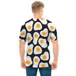 Black Fried Eggs Pattern Print Men's T-Shirt