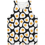 Black Fried Eggs Pattern Print Men's Tank Top