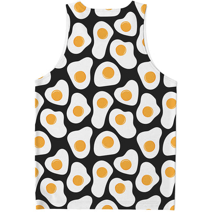 Black Fried Eggs Pattern Print Men's Tank Top