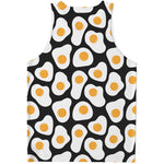 Black Fried Eggs Pattern Print Men's Tank Top