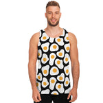 Black Fried Eggs Pattern Print Men's Tank Top