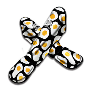 Black Fried Eggs Pattern Print Muay Thai Shin Guard