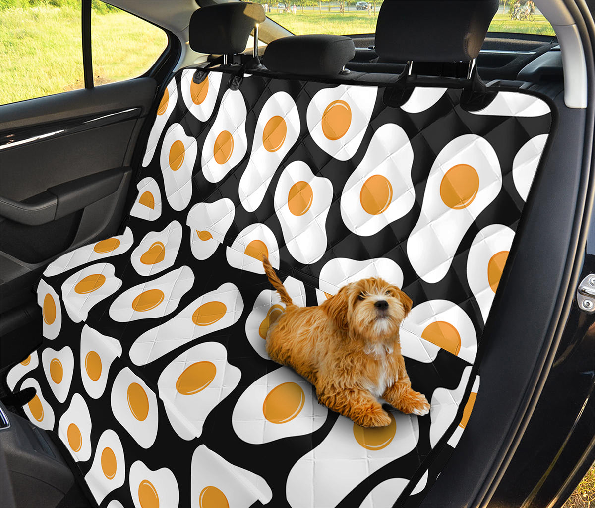 Black Fried Eggs Pattern Print Pet Car Back Seat Cover