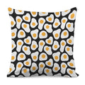 Black Fried Eggs Pattern Print Pillow Cover