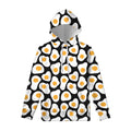 Black Fried Eggs Pattern Print Pullover Hoodie