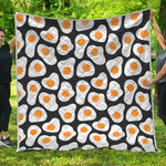 Black Fried Eggs Pattern Print Quilt