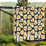 Black Fried Eggs Pattern Print Quilt