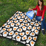 Black Fried Eggs Pattern Print Quilt