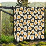 Black Fried Eggs Pattern Print Quilt