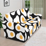 Black Fried Eggs Pattern Print Sofa Cover