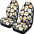 Black Fried Eggs Pattern Print Universal Fit Car Seat Covers