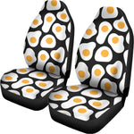 Black Fried Eggs Pattern Print Universal Fit Car Seat Covers