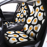Black Fried Eggs Pattern Print Universal Fit Car Seat Covers